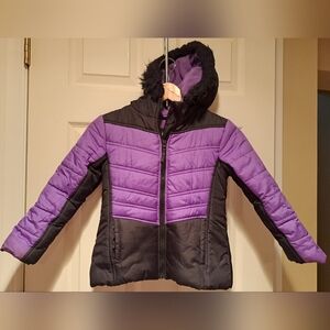 Rothschild Kids Puffer Jacket in Purple and Black